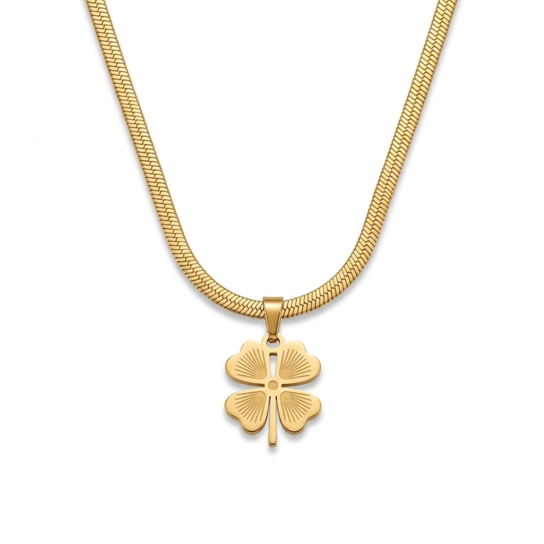 COLLAR TREBOL ORO x1u