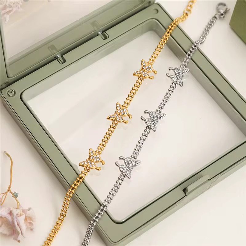PULSERA MARIPOSA CRISTAL x1u