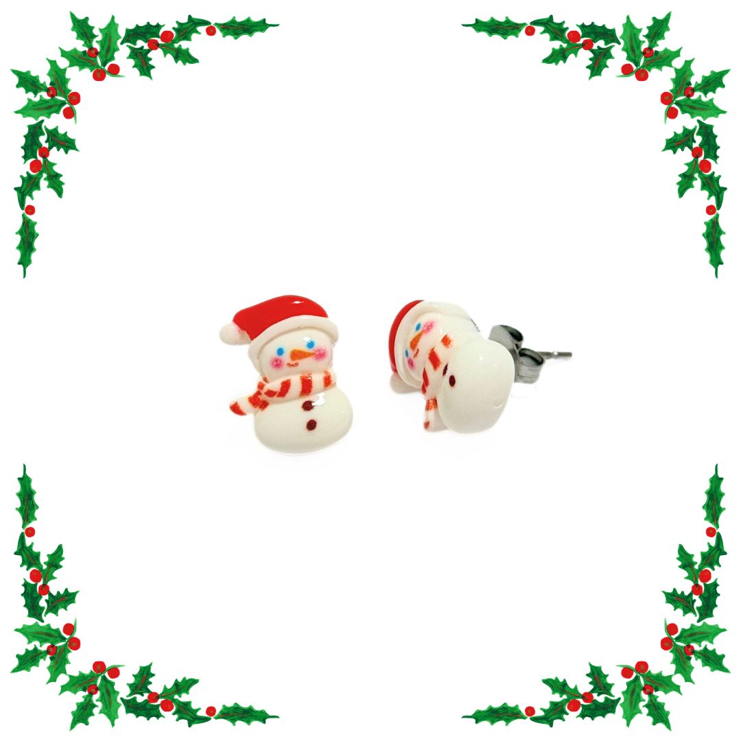 AROS MUÑECO DE NIEVE MINI x par