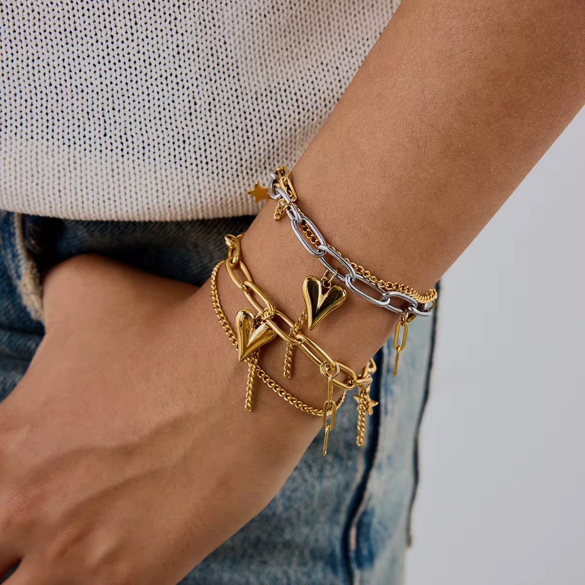 PULSERA ROCKSTAR ORO x1u