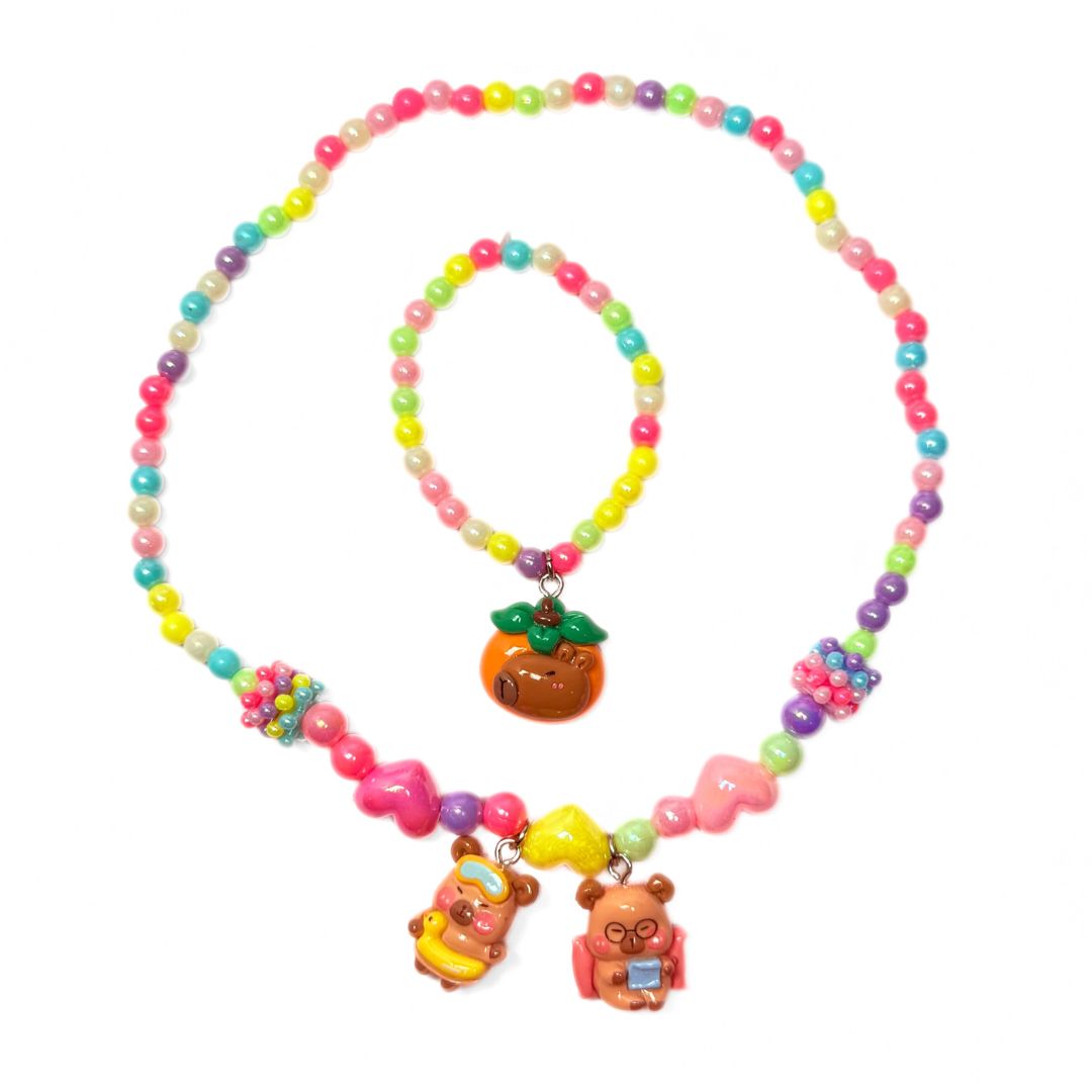 SET CAPIBARA FUN PULSERA Y COLLAR