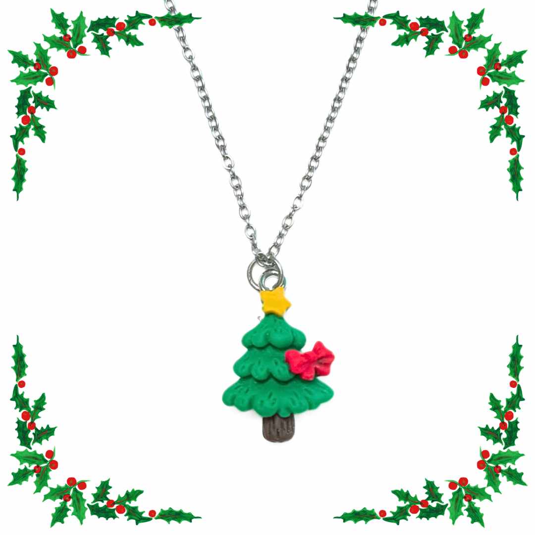COLLAR ARBOL NAVIDEÑO x1u