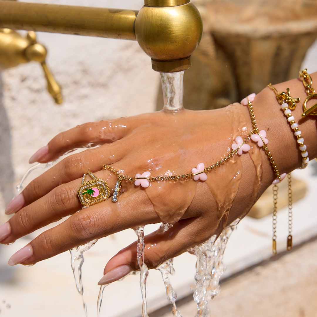 PULSERA ANILLO PINK BUTTERFLY x1u