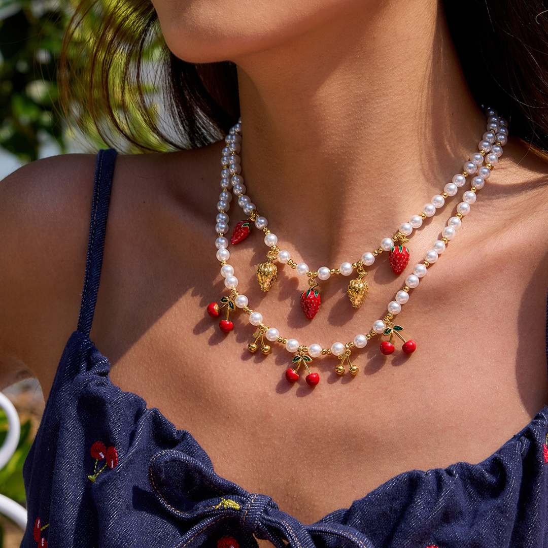 COLLAR CHERRY PERLAS x1u