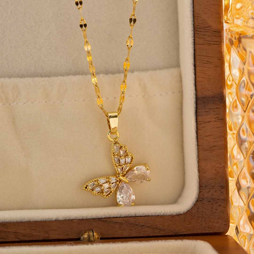 COLLAR MARIPOSA DIAMONDS x1u