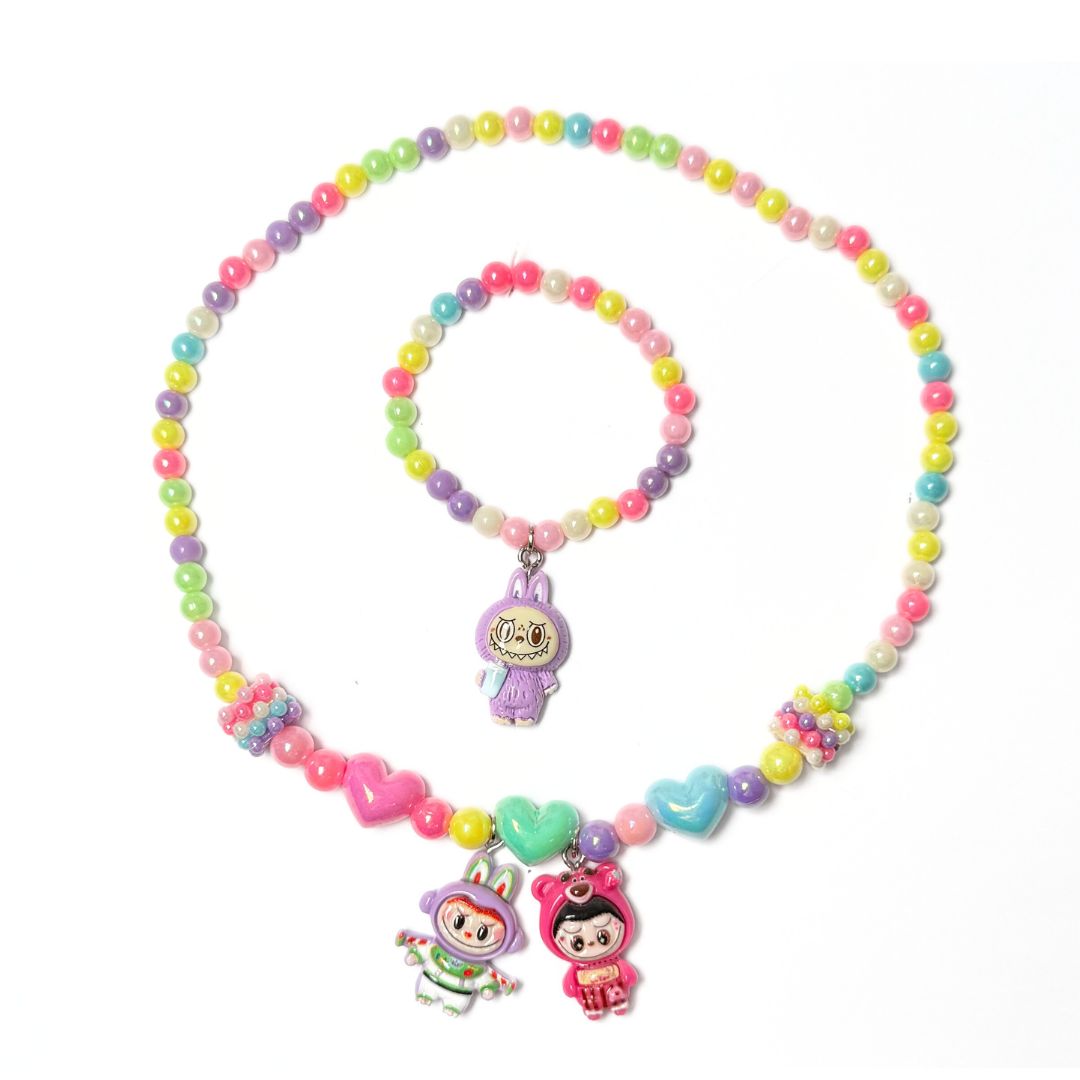 SET LABUBU TOYSTORY PULSERA Y COLLAR
