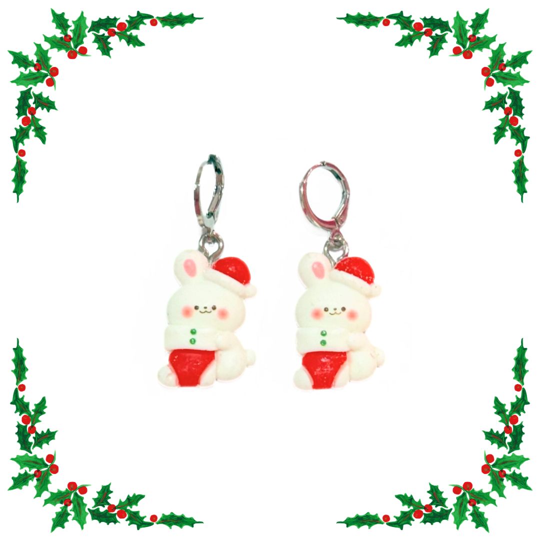 AROS CONEJO NAVIDAD x PAR