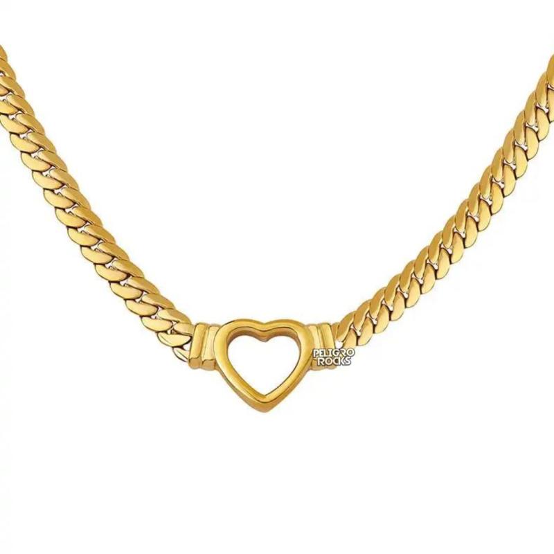 COLLAR CORAZON GOLD x1u