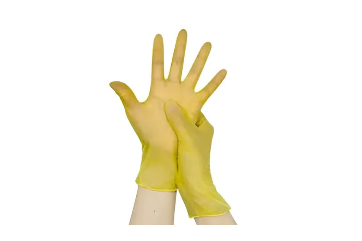 Guante de vinilo amarillo M x20un  AV3268