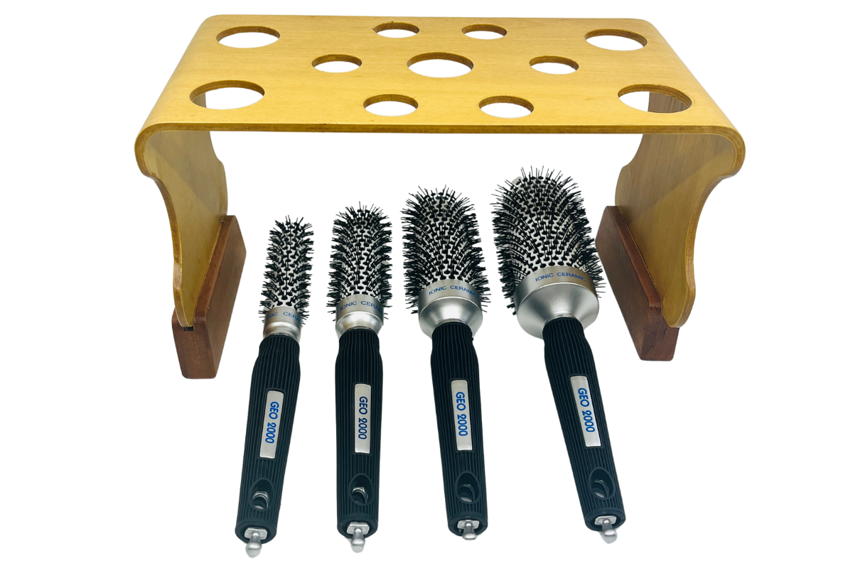 Kit cepillos ionic ceramic + posacepillos wood bonificado