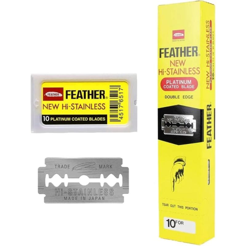 Feather popular platinum double edge x10 filos hoja de afeitar TV0056