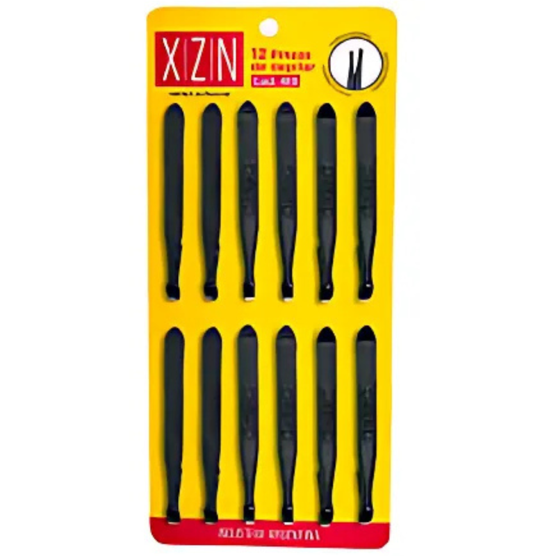 Pinza de depilar hueca negra x12un TV0410