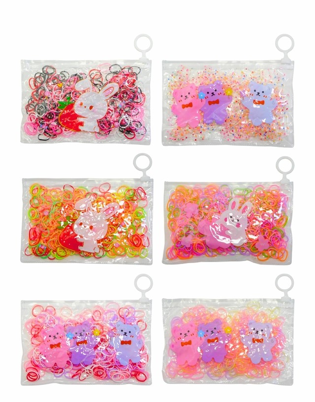 Gomita p/ trenzas reforzada en sobre Colores surtidos