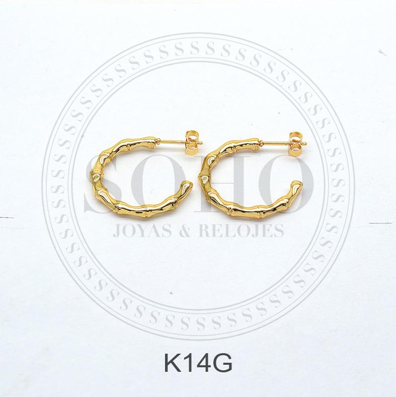 Aro argolla dorada K14G