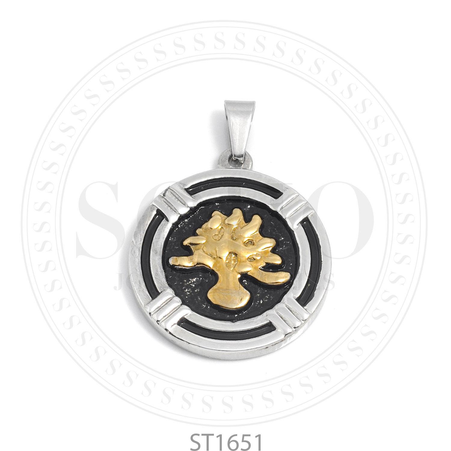 Dije árbol de la vida Acero Dorado ST1651