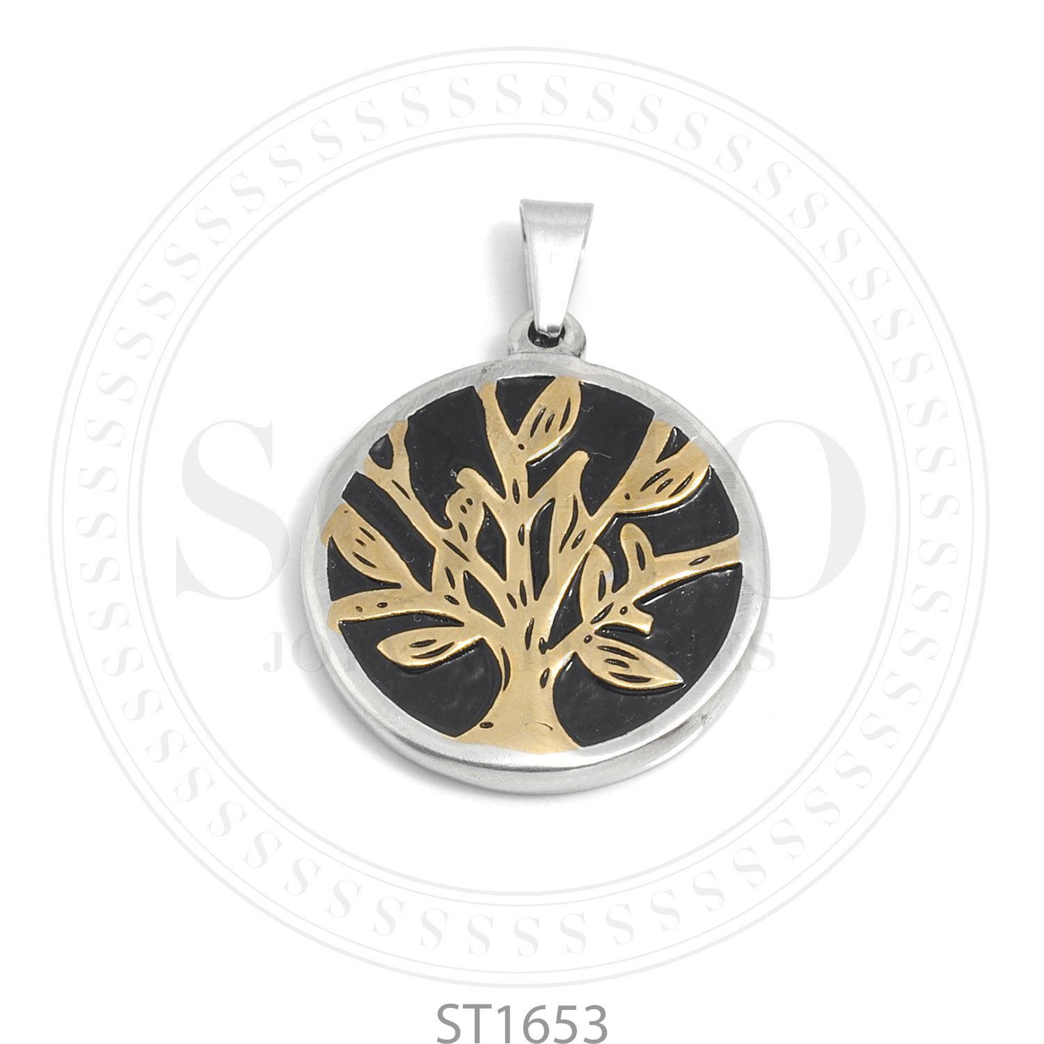 Dije árbol de la vida Acero Dorado ST1653