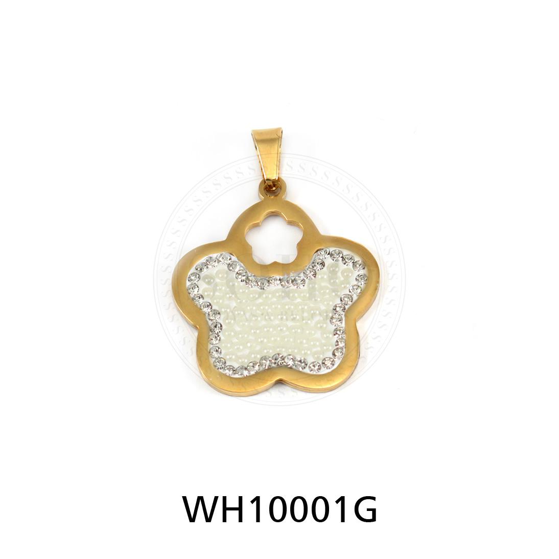 Dije flor en Acero Dorado WH10001G