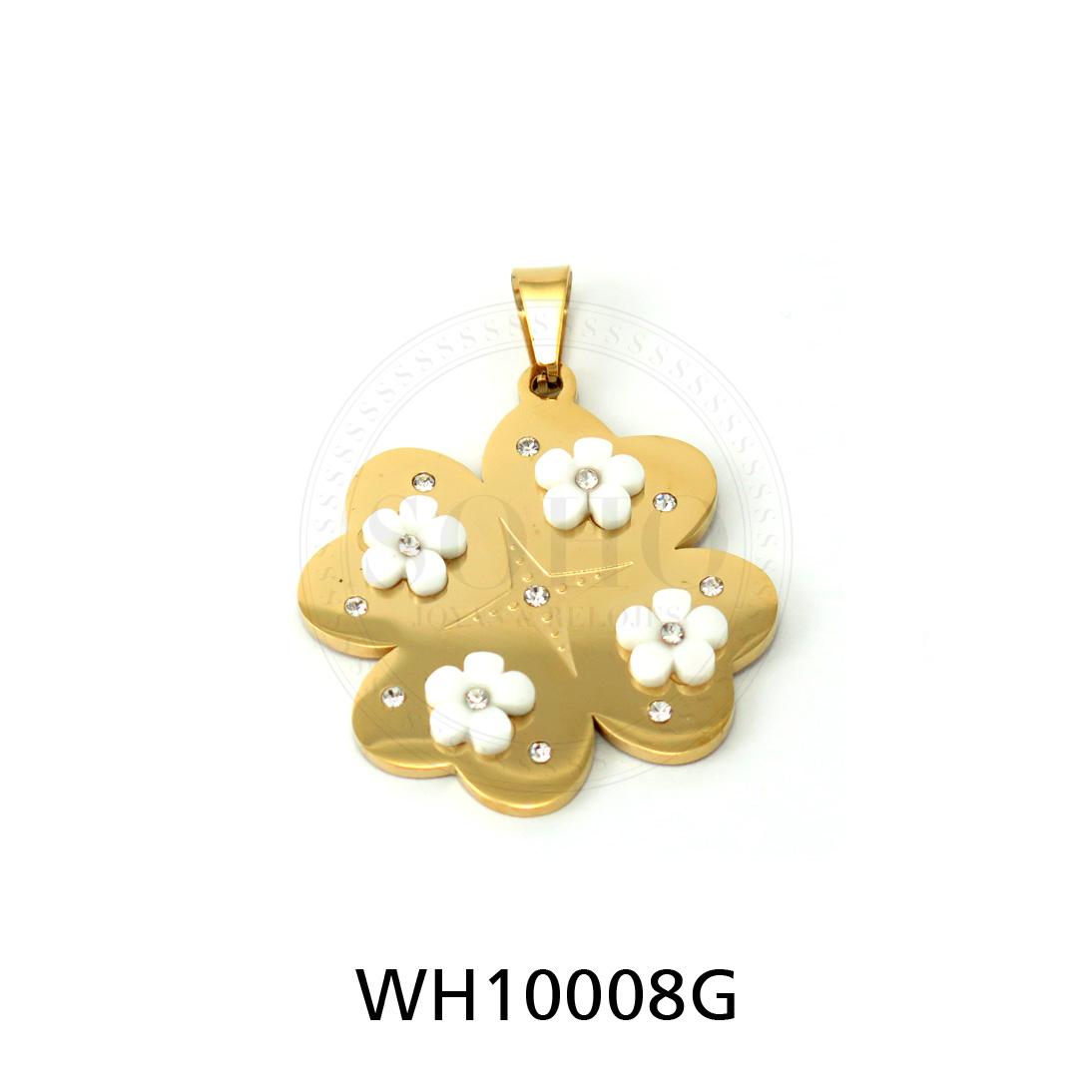Dije flor en Acero Dorado WH10008G