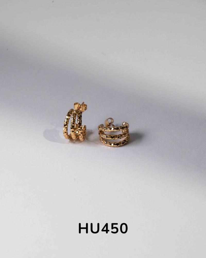 Aro argolla acero dorado HU45G