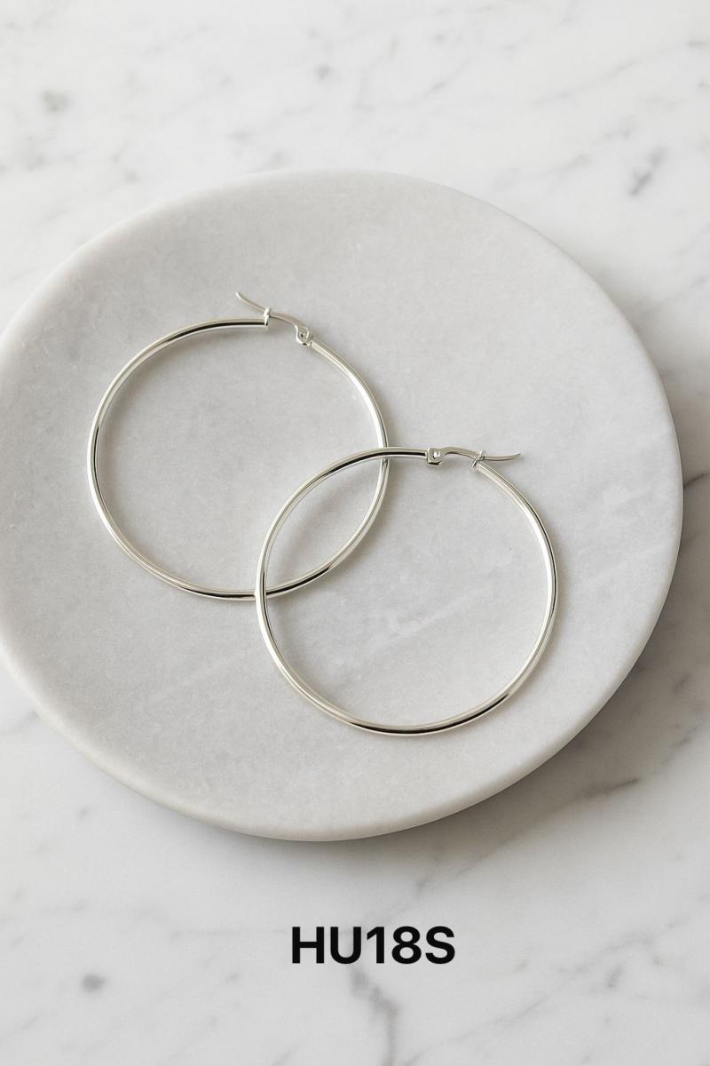 Aro en acero blanco Hu18S