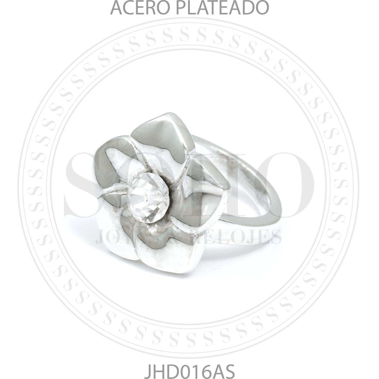 Anillo flor acero blanco JHD016AS