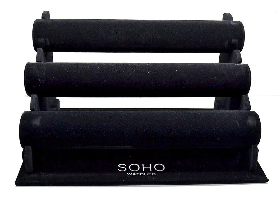 EXHIBIDOR PARA RELOJES / PULSERAS TRIPLE GAMUZADO MARCA SOHO