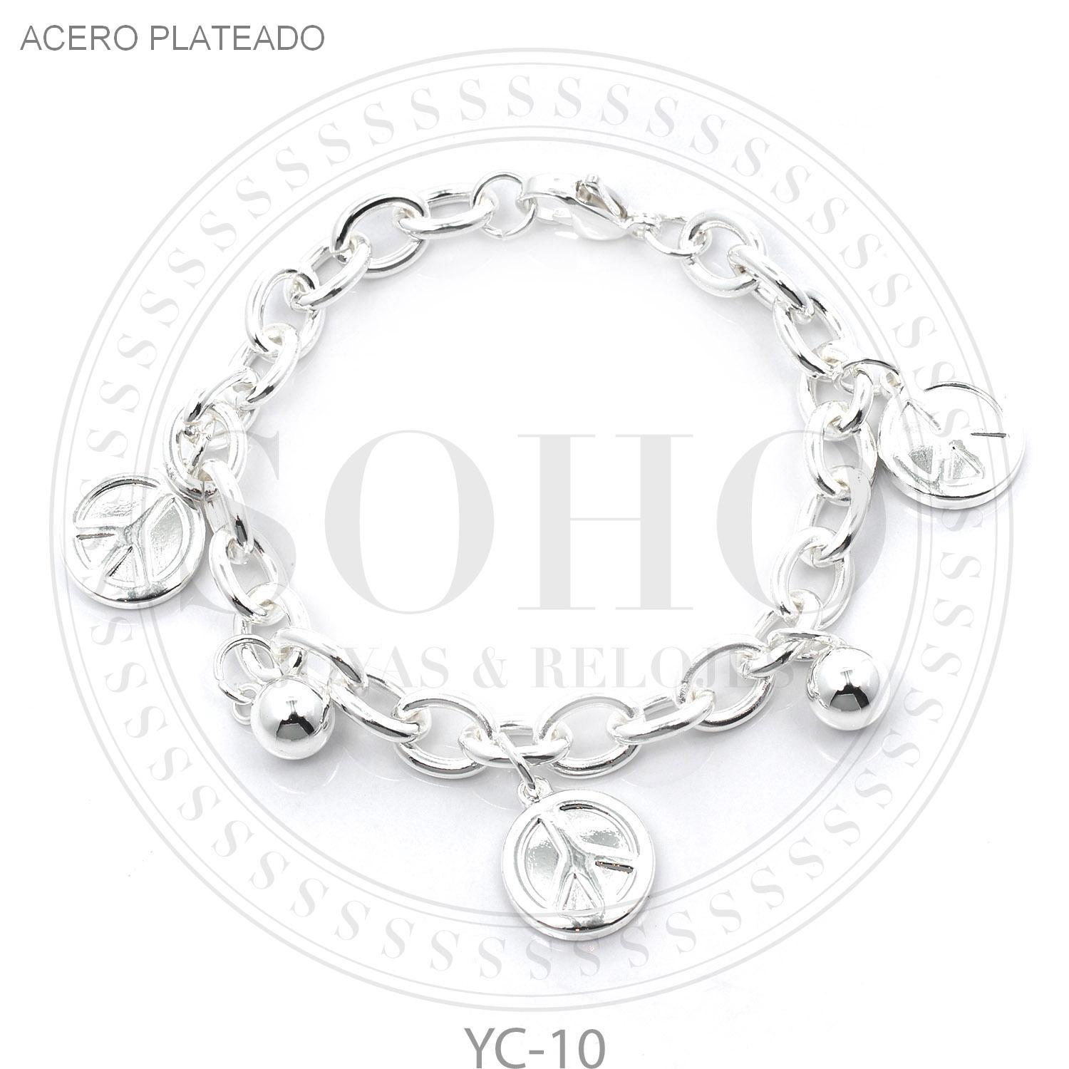 Pulsera con dijes acero blanco SOHO YC10