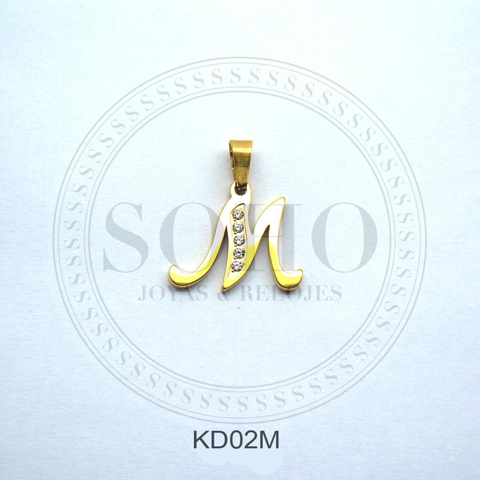 Dije letra en acero dorado SOHO KD02