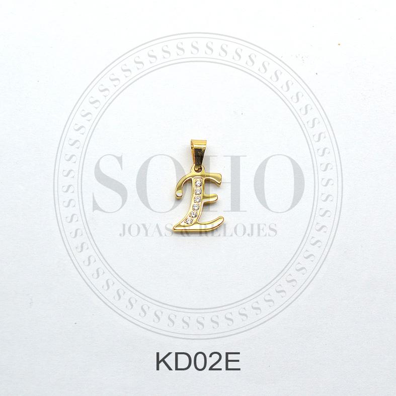 Dije letra en acero dorado SOHO KD02