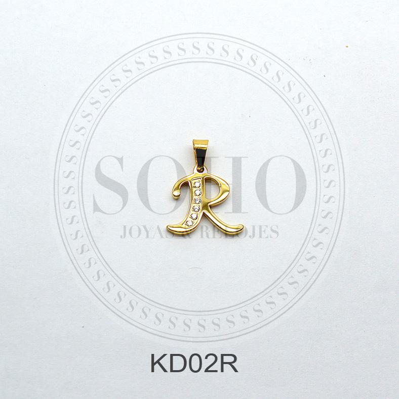 Dije letra en acero dorado SOHO KD02