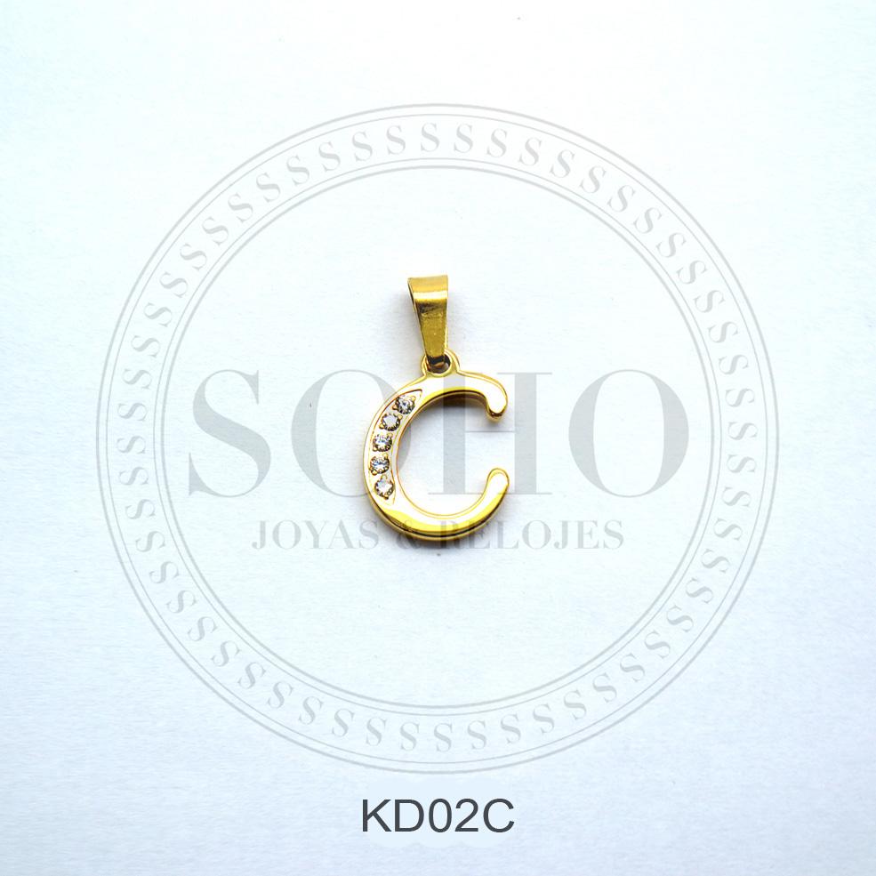 Dije letra en acero dorado SOHO KD02