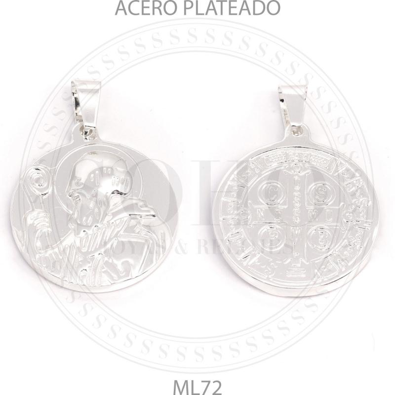 Dije religioso en acero blanco ML72