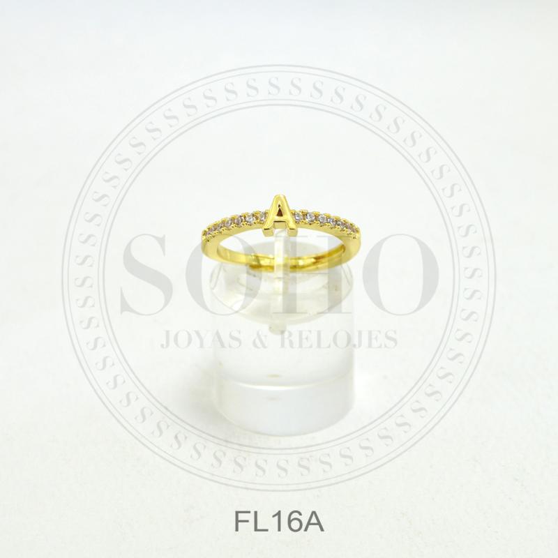 Anillo dorado letra FL16