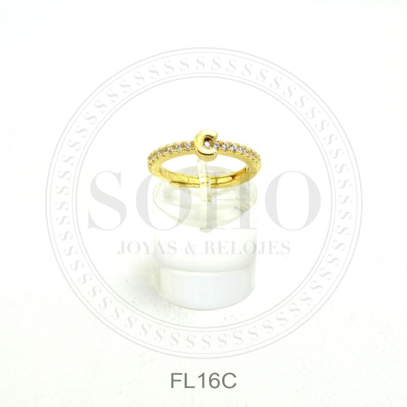 Anillo dorado letra FL16