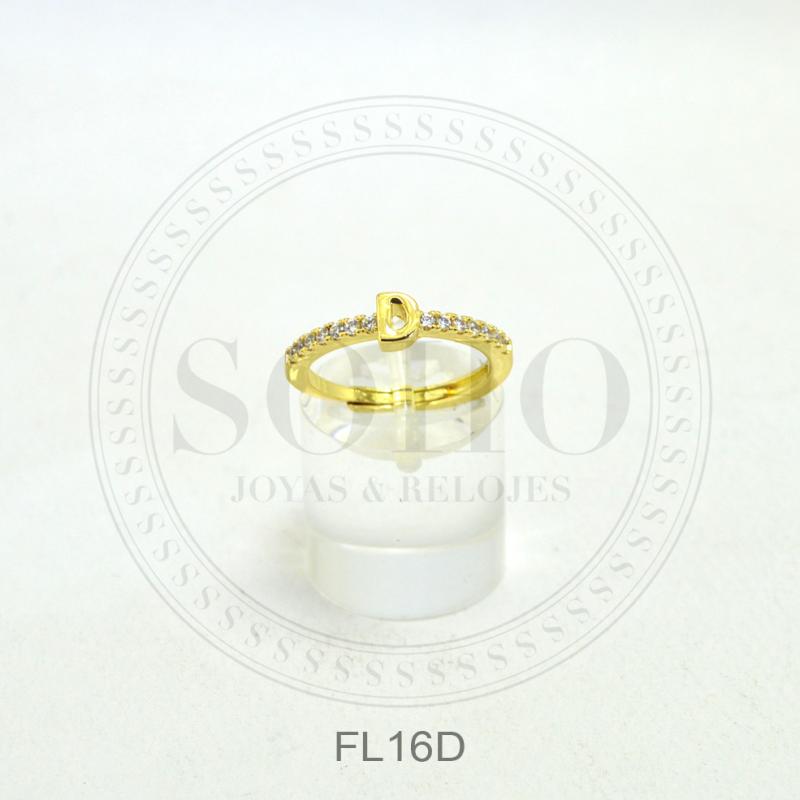 Anillo dorado letra FL16