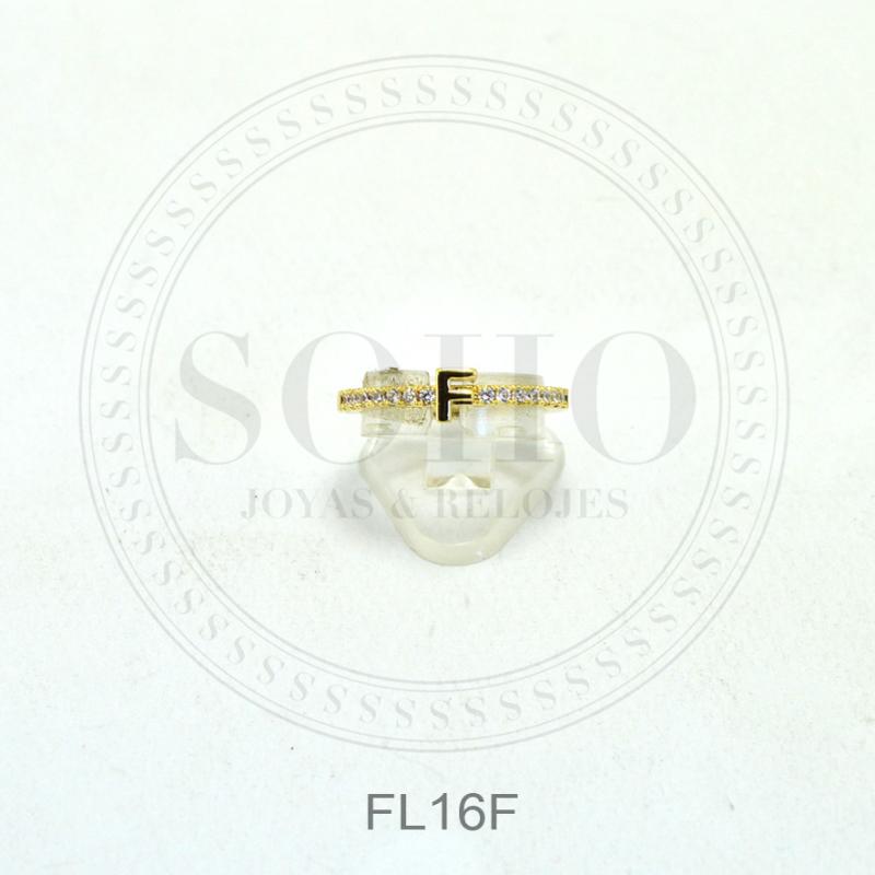 Anillo dorado letra FL16