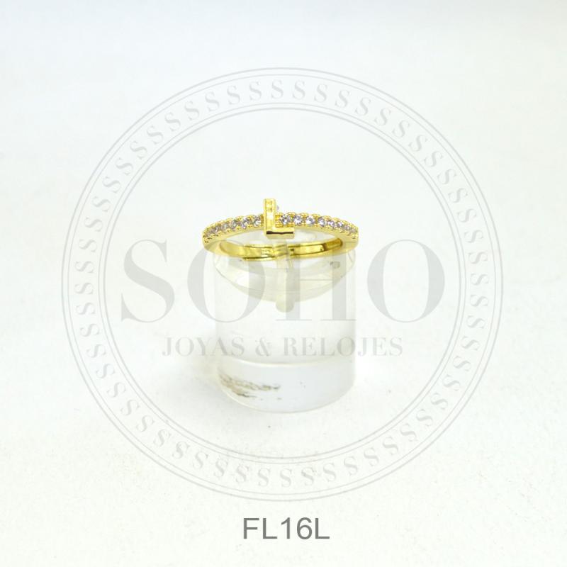 Anillo dorado letra FL16
