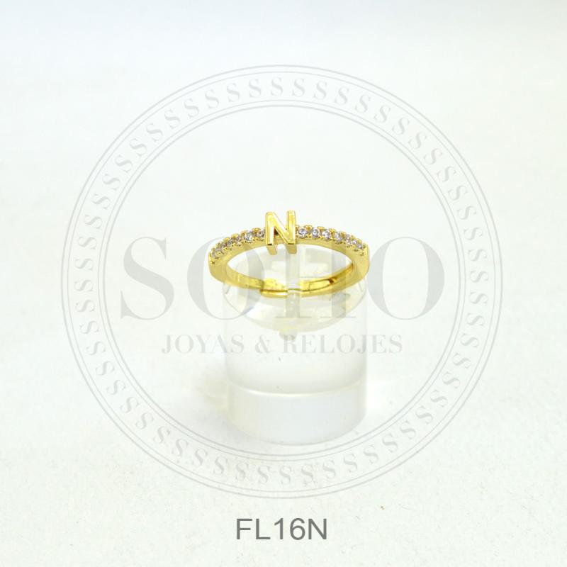 Anillo dorado letra FL16