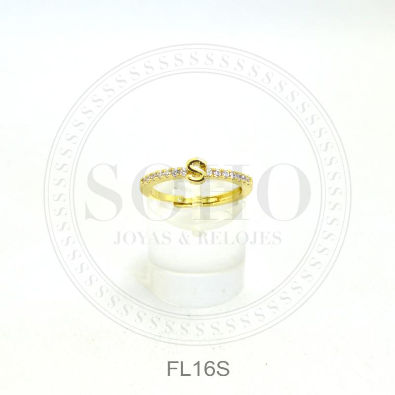 Anillo dorado letra FL16