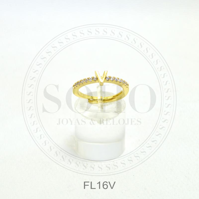 Anillo dorado letra FL16