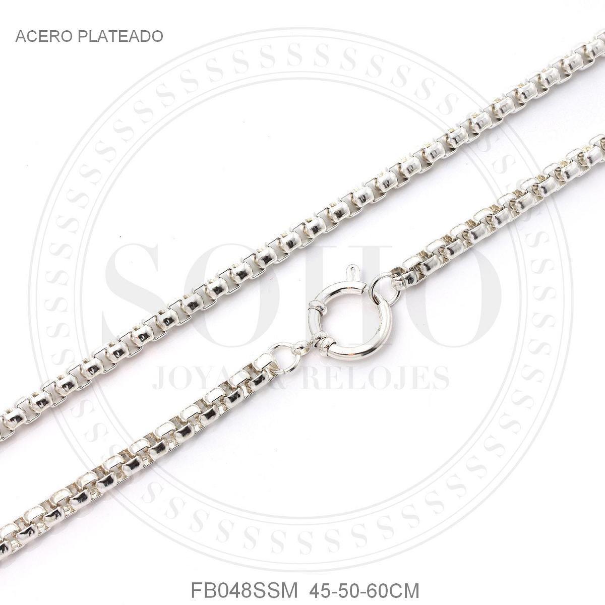 Cadena acero blanco con cierre marinero FB048SSM