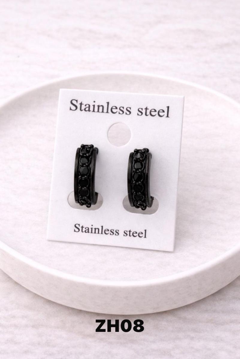 Aro cubano en acero negro ZH08