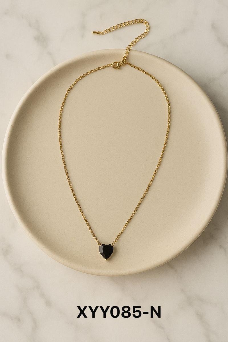 Cadena con dije en acero dorado XYY085