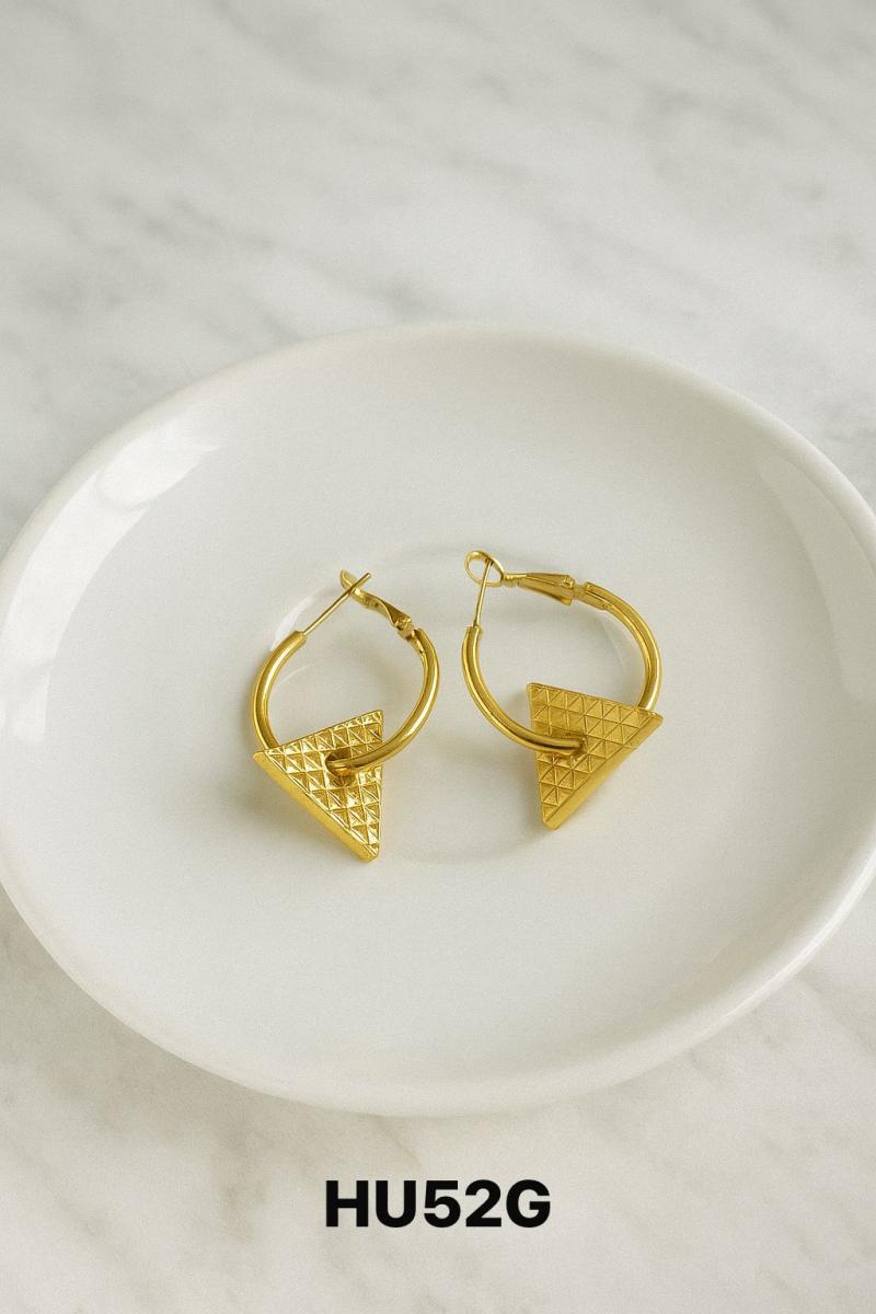 Aro argolla acero dorado HU52G