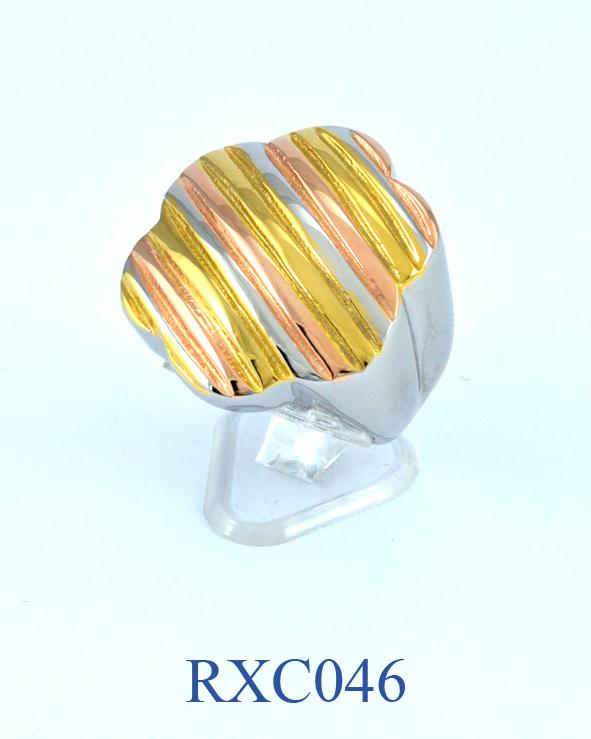 Anillo Acero Dorado y Rose RXC046