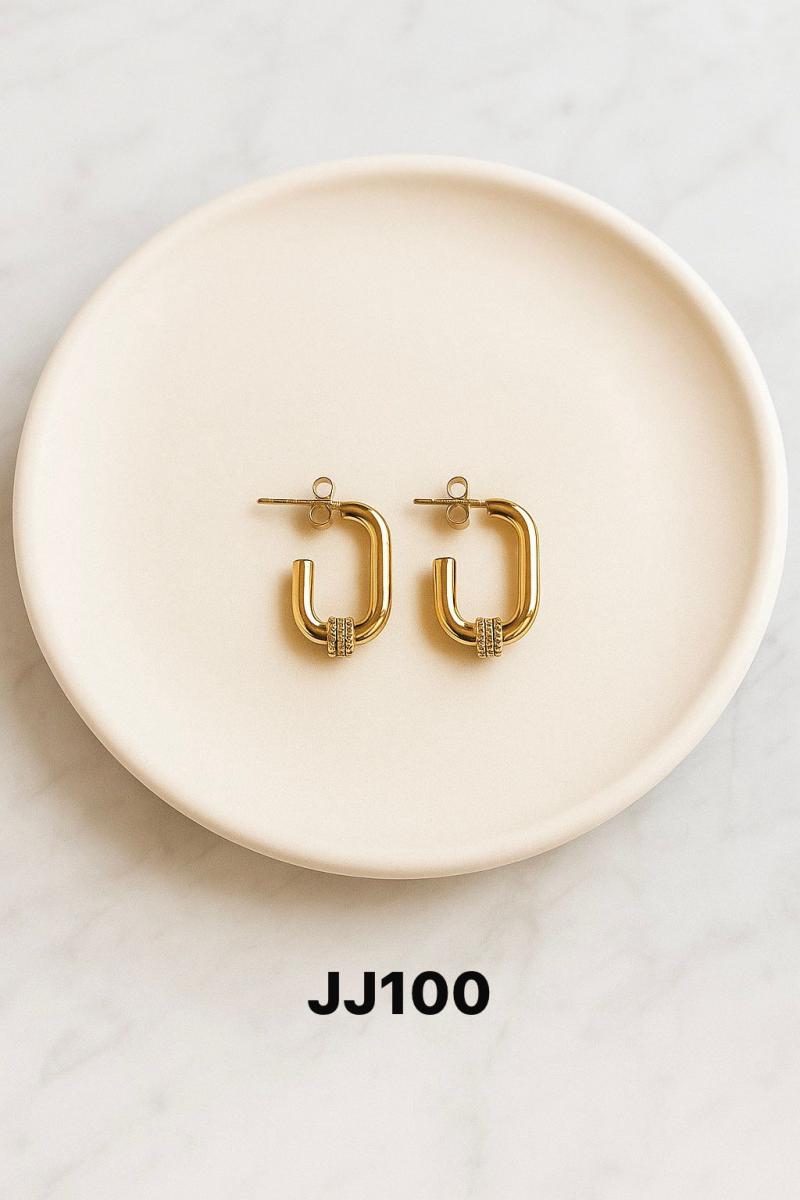 Aro en acero dorado JJ100