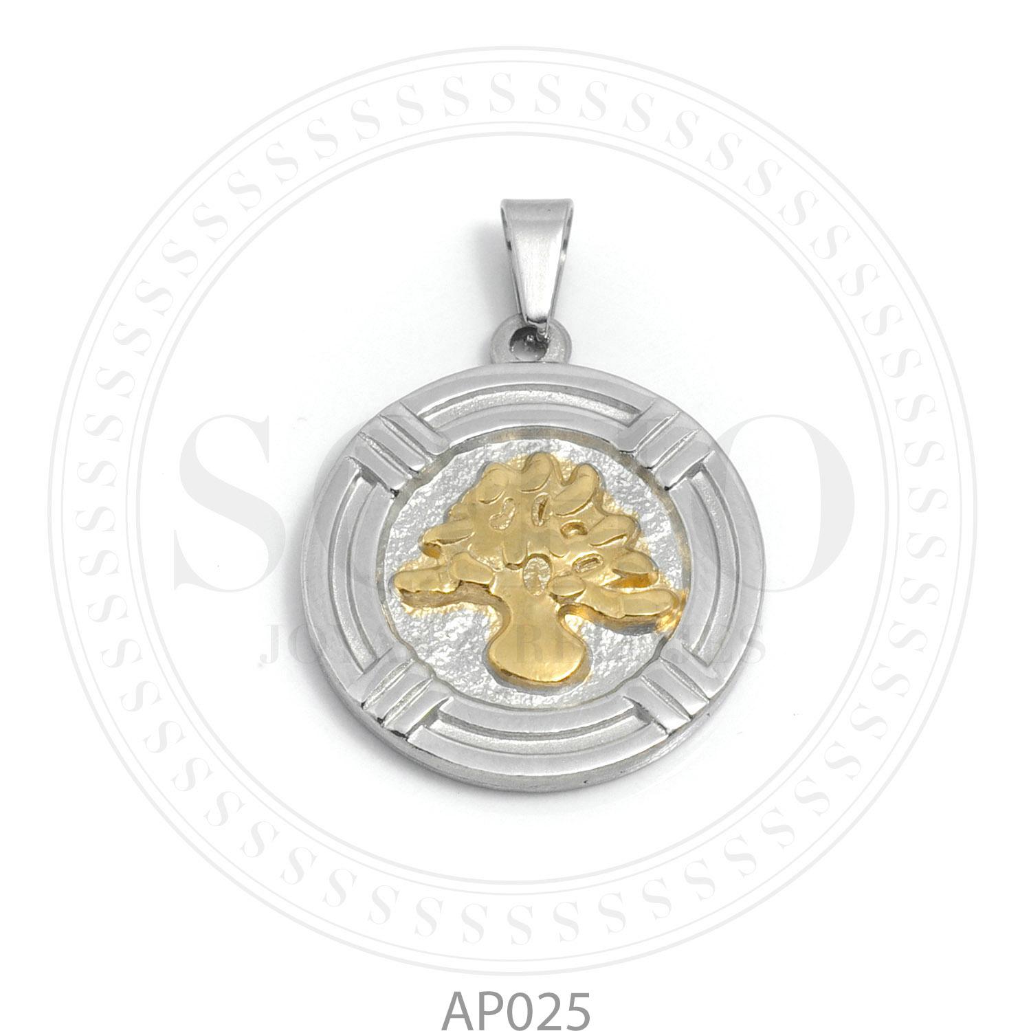 Dije árbol Acero Dorado AP025