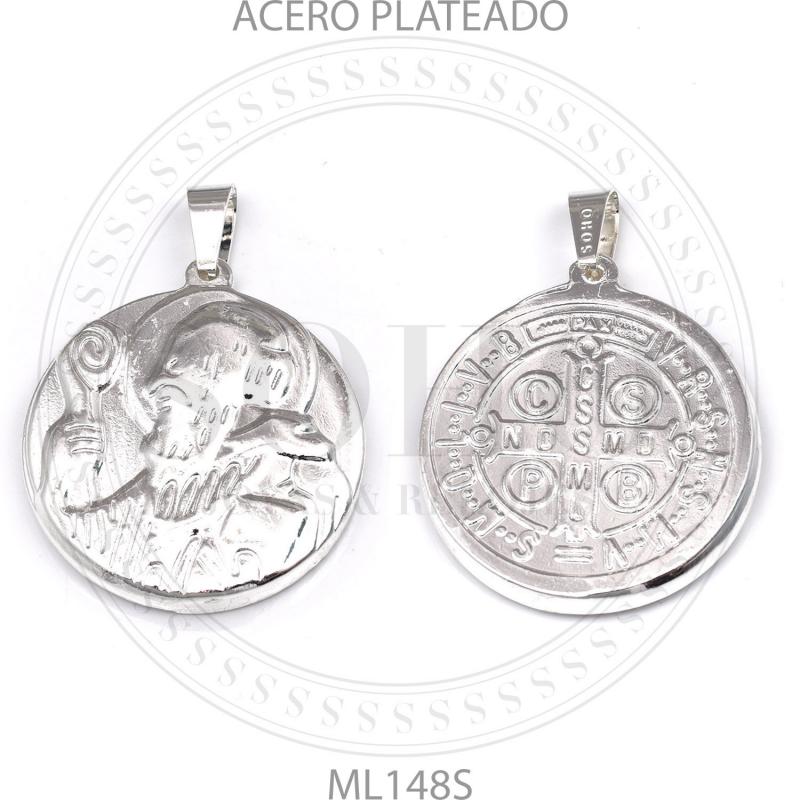 Dije religioso en acero blanco ML148S