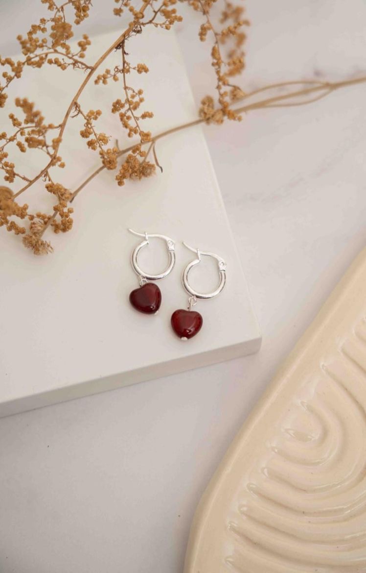 Aros argolla con dije en acero blanco JJ22