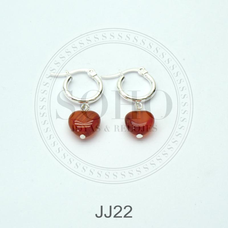 Aros argolla con dije en acero blanco JJ22